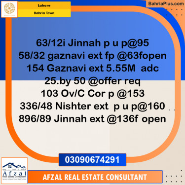 Residential Plot for Sale in Bahria Town, Lahore - (BP-265896)