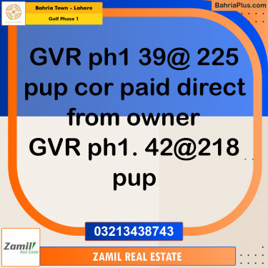 1 Kanal Residential Plot for Sale in Golf Phase 1 -  Bahria Town, Lahore - (BP-265989)