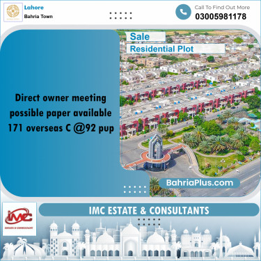 Residential Plot for Sale in Bahria Town, Lahore - (BP-266017)