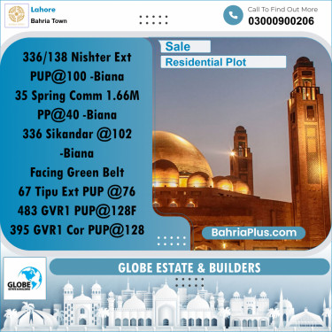 Residential Plot for Sale in Bahria Town, Lahore - (BP-266021)