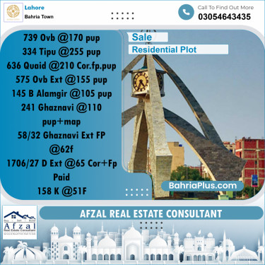 Residential Plot for Sale in Bahria Town, Lahore - (BP-266045)