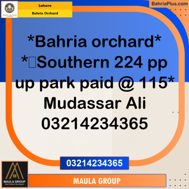 Residential Plot for Sale in Bahria Orchard, Lahore - (BP-266052)