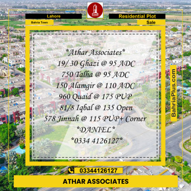 10 Marla Residential Plot for Sale in Bahria Town, Lahore - (BP-266061)