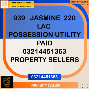 10 Marla Residential Plot for Sale in Sector C - Jasmine Block -  Bahria Town, Lahore - (BP-266095)
