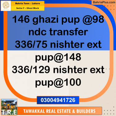 10 Marla Residential Plot for Sale in Sector F - Ghazi Block -  Bahria Town, Lahore - (BP-266109)