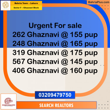 10 Marla Residential Plot for Sale in Sector F - Ghaznavi Block -  Bahria Town, Lahore - (BP-266177)