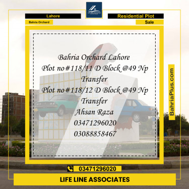 5 Marla Residential Plot for Sale in Bahria Orchard, Lahore - (BP-266244)