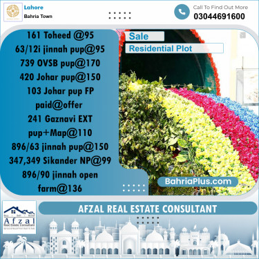 Residential Plot for Sale in Bahria Town, Lahore - (BP-266365)