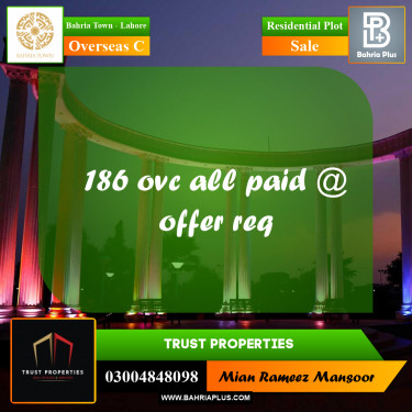 10 Marla Residential Plot for Sale in Overseas C -  Bahria Town, Lahore - (BP-266385)