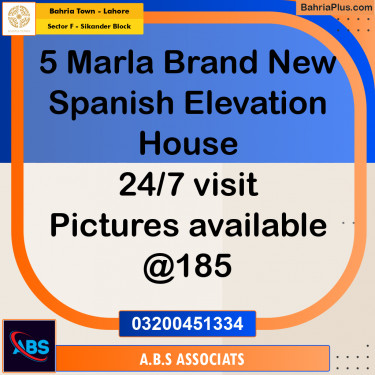 Residential House for Sale in Sector F - Sikander Block -  Bahria Town, Lahore - (BP-266392)