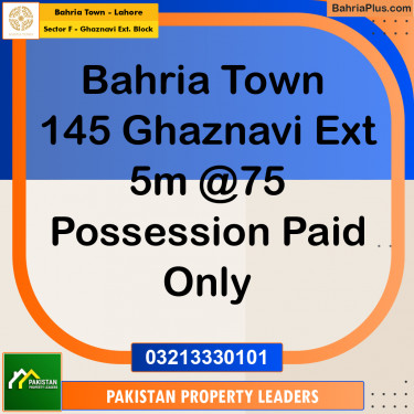 5 Marla Residential Plot for Sale in Sector F - Ghaznavi Ext. Block -  Bahria Town, Lahore - (BP-266464)