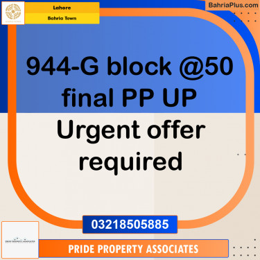 Residential Plot for Sale in Bahria Town, Lahore - (BP-266504)