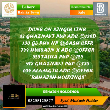 Residential Plot for Sale in Bahria Town, Lahore - (BP-266715)