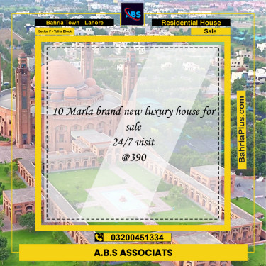 10 Marla Residential House for Sale in Sector F - Talha Block -  Bahria Town, Lahore - (BP-266770)
