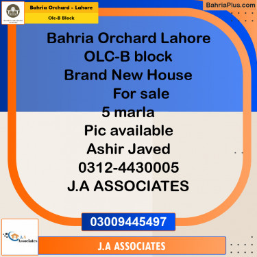 5 Marla Residential House for Sale in OLC-B Block -  Bahria Orchard, Lahore - (BP-266773)