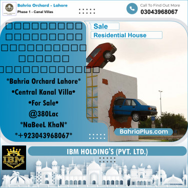 1 Kanal Residential House for Sale in Phase 1 - Canal Villas -  Bahria Orchard, Lahore - (BP-266785)
