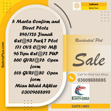 Residential Plot for Sale in Bahria Town, Lahore - (BP-266820)
