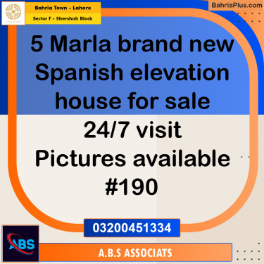 5 Marla Residential House for Sale in Sector F - Shershah Block -  Bahria Town, Lahore - (BP-266880)