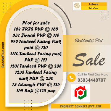 Residential Plot for Sale in Bahria Town, Lahore - (BP-266954)