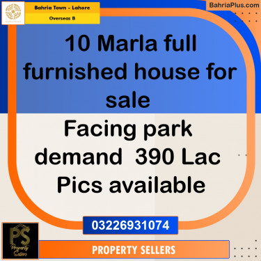 10 Marla Residential House for Sale in Overseas B -  Bahria Town, Lahore - (BP-266955)