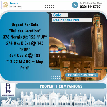 Residential Plot for Sale in Bahria Town, Lahore - (BP-266970)