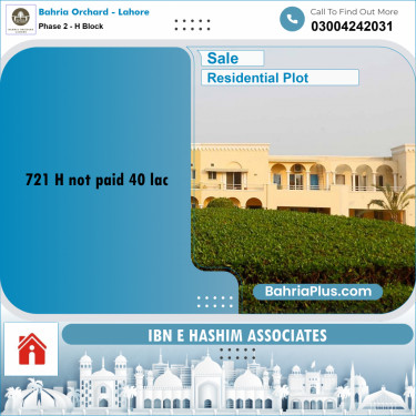 5 Marla Residential Plot for Sale in Phase 2 - H Block -  Bahria Orchard, Lahore - (BP-266999)