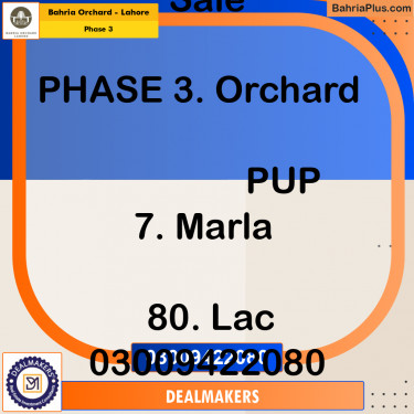 7 Marla Residential Plot for Sale in Phase 3 -  Bahria Orchard, Lahore - (BP-267006)