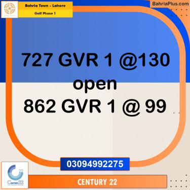 10 Marla Residential Plot for Sale in Golf Phase 1 -  Bahria Town, Lahore - (BP-267012)