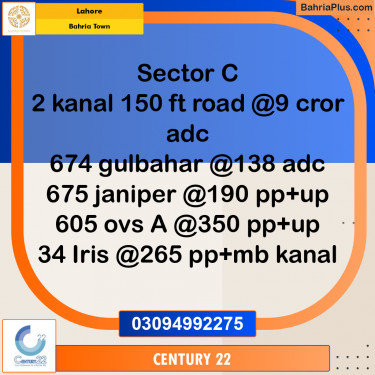 10 Marla Residential Plot for Sale in Bahria Town, Lahore - (BP-267021)