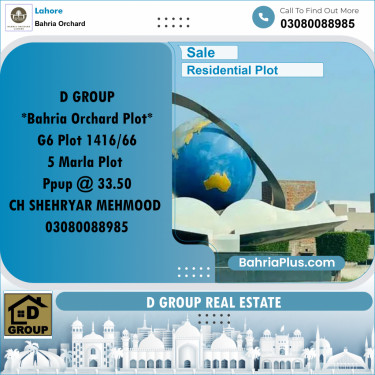 Residential Plot for Sale in Bahria Orchard, Lahore - (BP-267035)