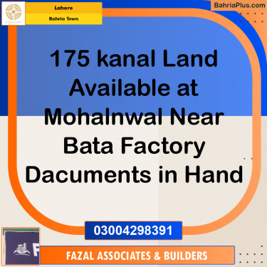 175 Kanal Residential Plot for Sale in Bahria Town, Lahore - (BP-267083)