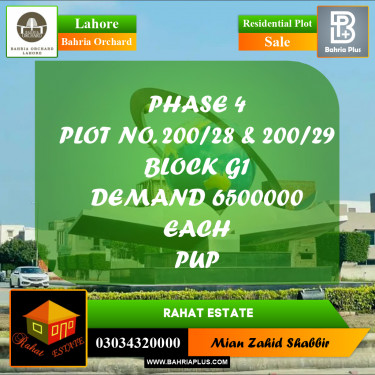 5 Marla Residential Plot for Sale in Bahria Orchard, Lahore - (BP-267177)