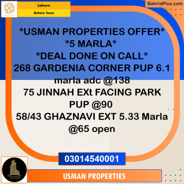 Residential Plot for Sale in Bahria Town, Lahore - (BP-267259)