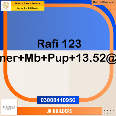 13.52 Marla Residential Plot for Sale in Sector E - Rafi Block -  Bahria Town, Lahore - (BP-267282)