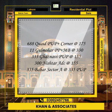 Residential Plot for Sale in Bahria Town, Lahore - (BP-267335)