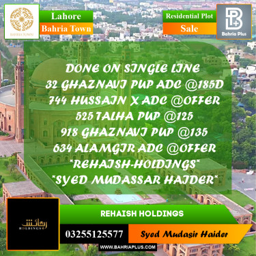 Residential Plot for Sale in Bahria Town, Lahore - (BP-267366)