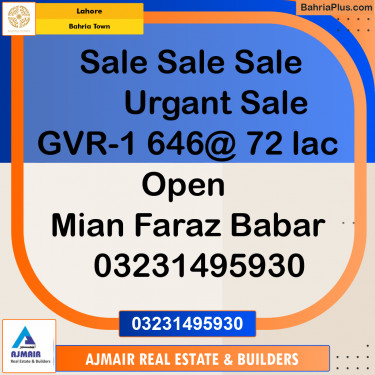 Residential Plot for Sale in Bahria Town, Lahore - (BP-267453)