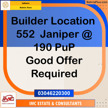 Residential Plot for Sale in Bahria Town, Lahore - (BP-267463)
