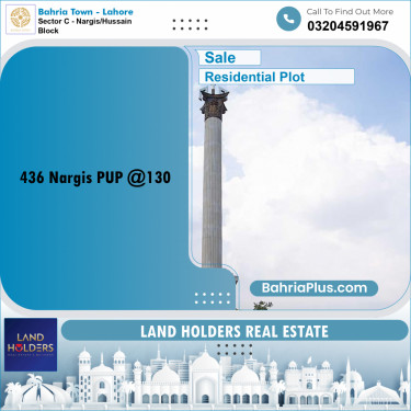 Residential Plot for Sale in Sector C - Nargis/Hussain Block -  Bahria Town, Lahore - (BP-267497)