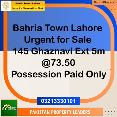5 Marla Residential Plot for Sale in Sector F - Ghaznavi Ext. Block -  Bahria Town, Lahore - (BP-267602)