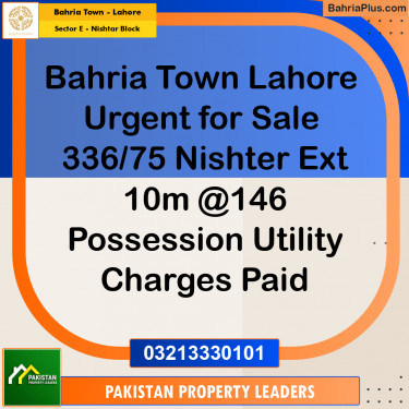 10 Marla Residential Plot for Sale in Sector E - Nishtar Block -  Bahria Town, Lahore - (BP-267603)
