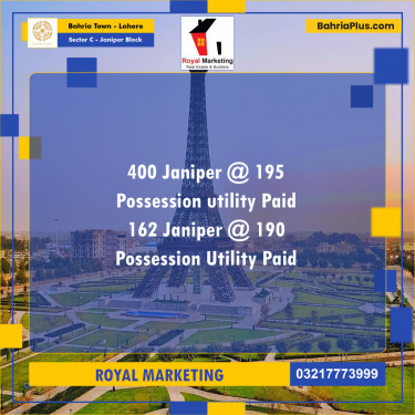 10 Marla Residential Plot for Sale in Sector C - Janiper Block -  Bahria Town, Lahore - (BP-267608)