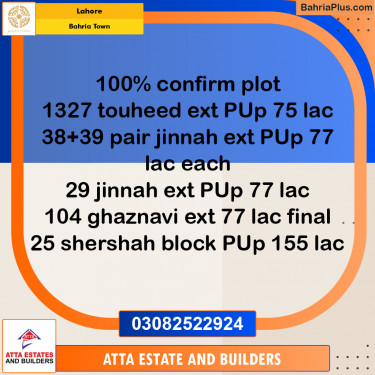 Residential Plot for Sale in Bahria Town, Lahore - (BP-267669)