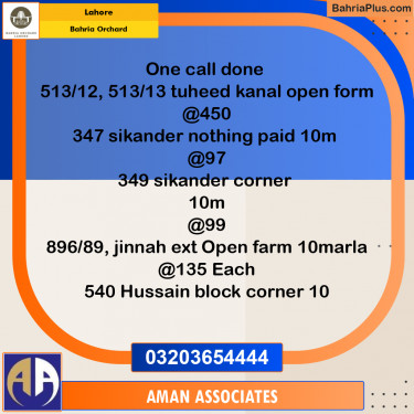 Residential Plot for Sale in Bahria Orchard, Lahore - (BP-267680)