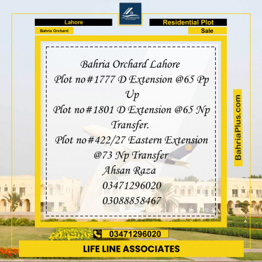 8 Marla Residential Plot for Sale in Bahria Orchard, Lahore - (BP-267721)