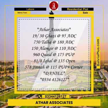 10 Marla Residential Plot for Sale in Bahria Town, Lahore - (BP-267737)