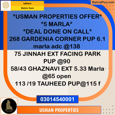 Residential Plot for Sale in Bahria Town, Lahore - (BP-267764)