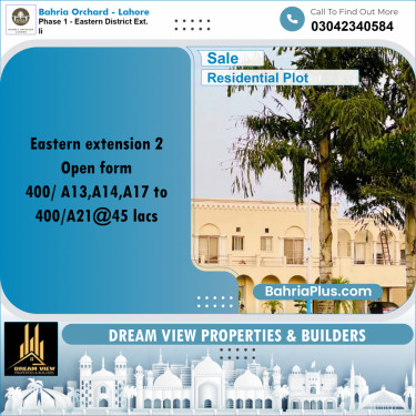 5 Marla Residential Plot for Sale in Phase 1 - Eastern District Ext. II -  Bahria Orchard, Lahore - (BP-267807)