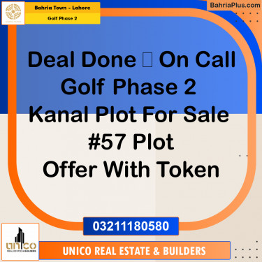 1 Kanal Residential Plot for Sale in Golf Phase 2 -  Bahria Town, Lahore - (BP-267884)
