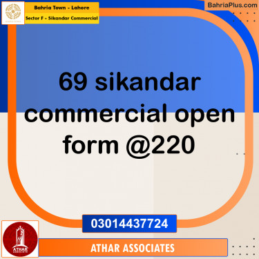 5 Marla Commercial Plot for Sale in Sector F - Sikandar Commercial -  Bahria Town, Lahore - (BP-267886)